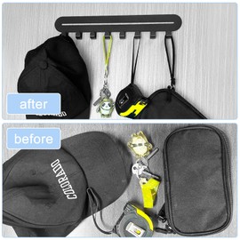 Diompirux Schlüsselbrett Metall mit 8 Haken, Hakenleiste Selbstklebend, Multifunktionales Schlüsselhalt, Wandmontierter Schlüsselhalter für den Flur, für Schlafzimmer Bad Küche Wohnzimmer