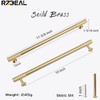 RZDEAL 2pcs Solid Brass Gold Cabinet Pulls, 10 Inch Hole