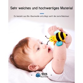 Infinno Handgelenk Rasselsocken und Fußfinder Baby Spielzeug, Babyspielzeug Lernspielzeug Für Neugeborene Jungen und Mädchen 0–12 Monate Babygeschenke Für Babyparty, Babygeburtstag