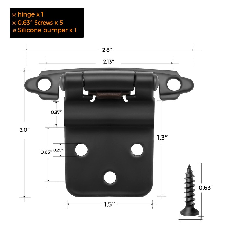 Ravinte 50Pack 25Pairs 3/8inch Inset Cabinet Door Hinges Kitchen Cabinet