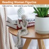 Cyrank Reading Woman Statue, Figure Decoration for Shelf, Small Reading