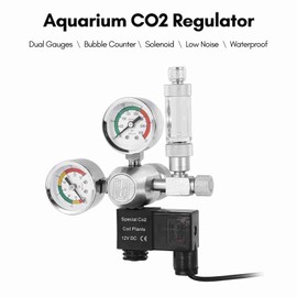 CO2 Regulator Silent Water Resistant Dual Gauges Design Aquarium CO2 Regulator with Bubble Counter