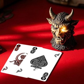 strublfe Devil Themed Playing Cards, 300g Blue Core Paper Material Deck of Cards, Exquisite Art Poker Cards, Double-Sided Anti Slip Design, Family Gatherings. (Red)