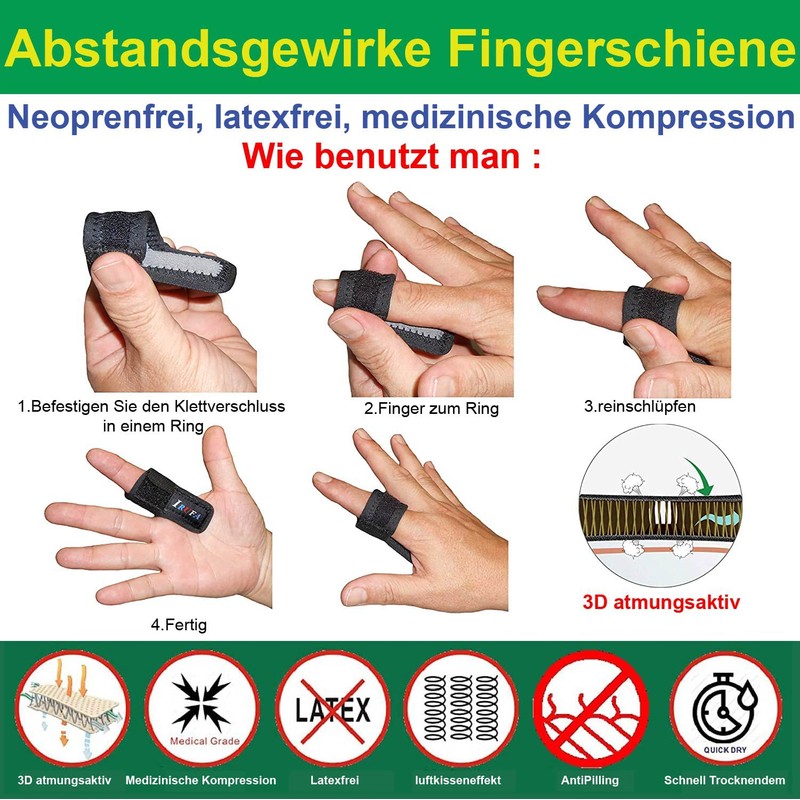 IRUFA, FS-OS-11.3D Breathable Finger Splint Trigger Finger Splint Straightener Curved