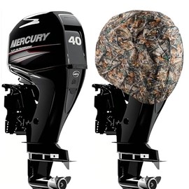 Outboard Motor Half Cover, Heavy Duty Waterproof for Mercury Outboard Engine Cover with Mesh Vented, Fit Outboard 200HP to 400HP (Verado 6CYL 2.6L)