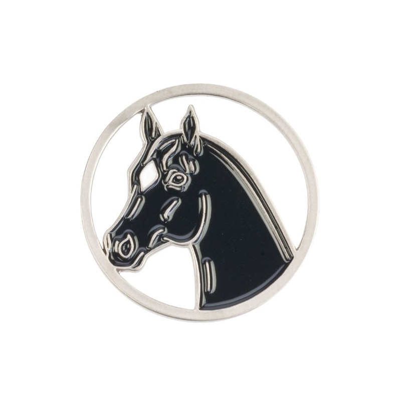 Stainless Steel Coin Holder with Horse head coin black
