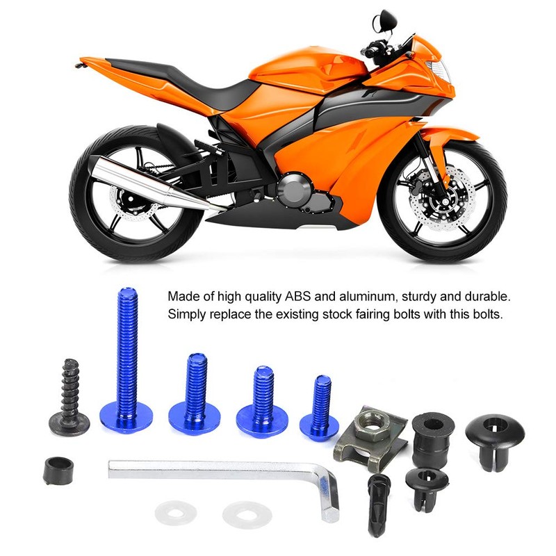 Kuuleyn 173pcs Motorcycle Fairing Bolt Kit Windshield Body Screws Nuts