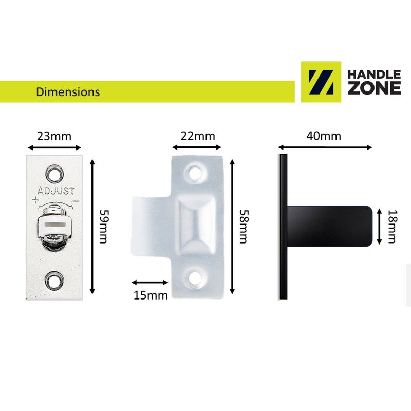 HANDLEZONE® 3 Pack Adjustable Roller Catch, Spring Loaded Ball Latch,