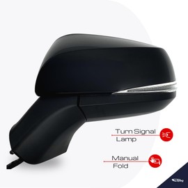 Spieg Driver Side Mirror for 2019-2024 Toyota Rav4 Power Adjustment Heated Blind Spot Monitoring Turn Signal Light Painted Black 8 Pins Left TO1320384