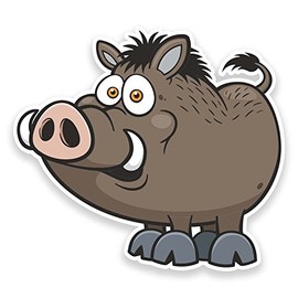 2 x 10cm Hog Boar Pig Vinyl Decal Sticker Car Bike Helmet Animal Farm Fun #9248 (10cm Wide x 9cm High)