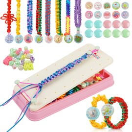 HOTUT Friendship Bracelet Making Kit, Fun DIY Friendship String Bracelet Maker, Friendship DIY Craft Kit with Colorful Threads & Beads, DIY Bracelet Making Kit, Jewellery Making Craft Kit for Kids