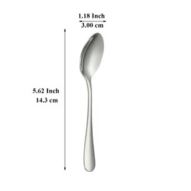 Evanda Tea Spoon, 12 x 14 cm, Stainless Steel Coffee Spoon, Espresso Spoon, Dessert Spoon, Small Spoon, Cutlery for Tea, Coffee, Dessert, Dishwasher Safe