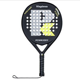 Vispinvo Padel Racket Carbon Fiber Surface, EVA Memory Flex Foam Core Pala Padel, 38 mm Beach Tennis Racket for Adults/Men/Women, an Ideal Paddle Rackets for Beginner & Professional Players（Gray）