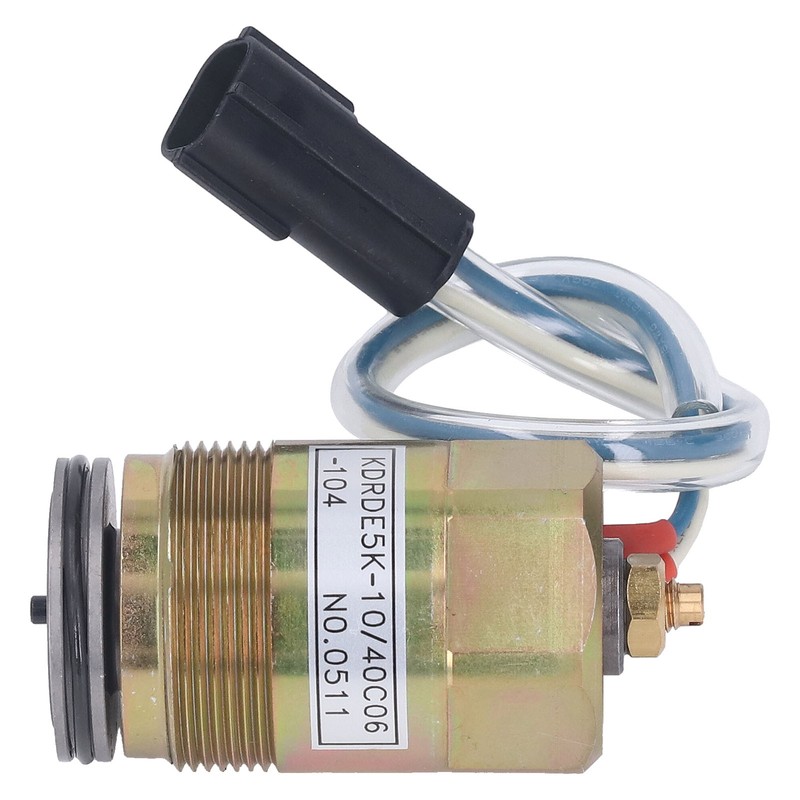Hydraulic Pump Solenoid Valve Brass 2 Pins Excellent Performance Excavator