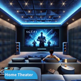 Art3d 4-Pack Wedge Design Acoustic Foam Panels, 48" x 24" x 2" High-Density Soundproof Foam Wall Panels for Wall, Ceiling, Quick-Recovery Noise Dampening Panels for Office, Studio and Home