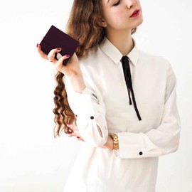 CALIYO Women's Purse Made of Smooth and Soft Synthetic Leather Purse Women's Small and Short Format Purse Ladies in Very Beautiful Colours with Many Compartments, Purple, Stylish