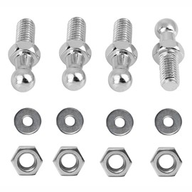 KEMANI 4pcs10mm Ball Studs Gas Spring Strut End Fittings M8 Fitting for Tool Box Cabinet, RV Bed, Camper Gas Shocks Lift Support with Hardware (Silver, M8 4pcs)