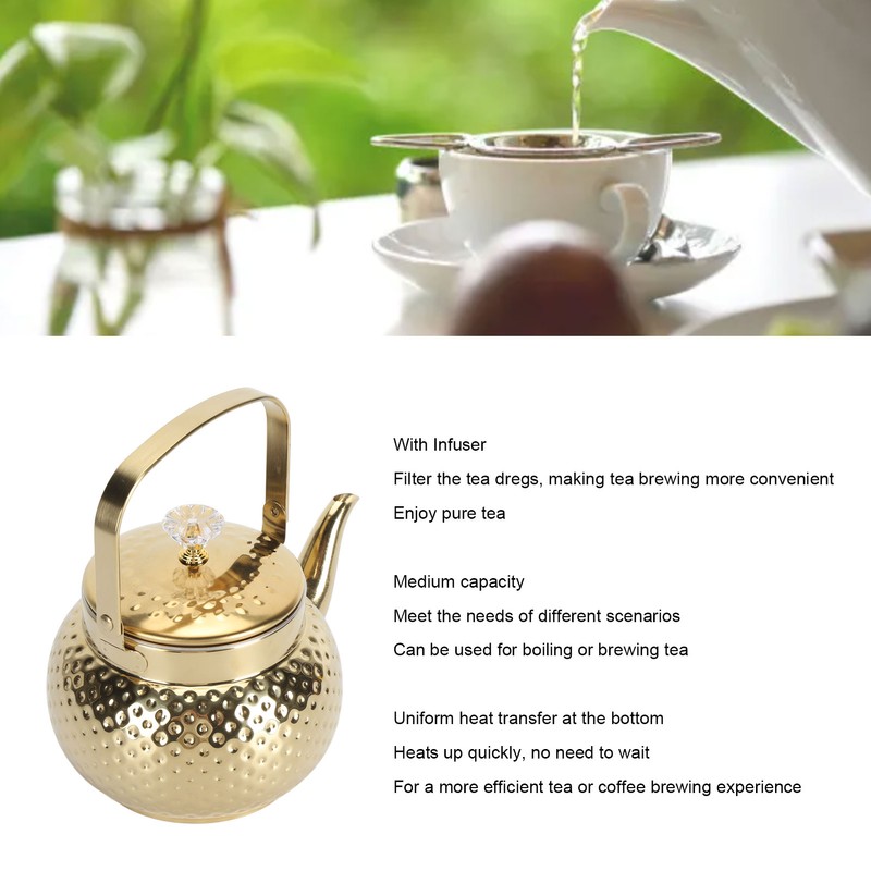 Stovetop Tea Kettle Stainless Steel Stove Teapot with Infuser for