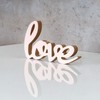 levandeo Lettering Love L22.5 cm Pastel Pink Wooden Table Decoration