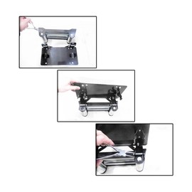 Astra Depot Black Stainless Steel Flip-Up 8 3/4" Winch Roller Fairlead License Plate Bracket Mount Universal Truck