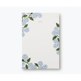RIFLE PAPER CO. Large Memo Notepad, 65 Tear-Off Pages, Featuring Bands of Pastel Hues Separating the Days, Printed in Full Color and Foil Stamped (Hydrangea)