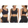 Lemef 2-Pack Seamless Sports Bra Wirefree Yoga Bra with Removable