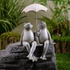 Hi-Line Gift Ltd. Couple Frogs Edge Sitting Statue Under Umbrella