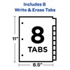 Avery 8-Tab Binder Dividers, Write & Erase White Big Tabs,