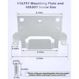 IWIWE Replacement for IKEA Bed Frame Part #116791 Mounting Plate & #105307 Screws – Compatible with Hemnes, Malm, Brimnes,Ingatorp,Tarva Kritter – Set Includes 4X Mounting Plates & 12x Screws