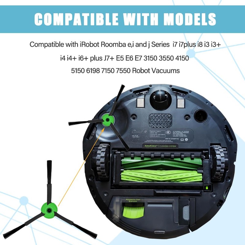 Hibucuo 10 Pack Replacement Side Brushes Compatible with iRobot Roomba