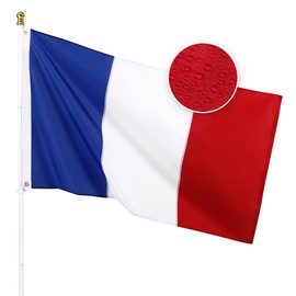 France Flag 3x5 Feet for Outside - Heavy Duty Nylon, Sewn Stripes, Fade Proof, Longest Lasting - French National Flags 3 X 5 FT with Brass Grommets Party Festival Indoor and Outdoor Decor