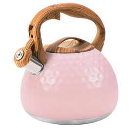 Foedo 3.2Qt Stainless Steel Whistling Tea Kettle Stovetop, Pink