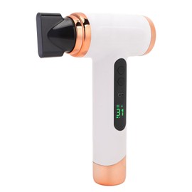Schnurloser Ionen-Haartrockner, 15.000 MAh Föhn mit Düse, Schnelles Trocknen für Langes, Kurzes, Mittelgroßes Haar, Wiederaufladbar über USB, Kompakt Tragbar, Geeignet für (WHITE)
