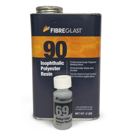 Fibre Glast Iso Polyester Resin-Hardener Kit – Food-Grade, Waterproof, Anti-Corrosive – Bonds Fiberglass, Castings, Counters, Table Top, Boat Hull, Auto Parts, Wood & Stonework — 1 Qt, Made in USA
