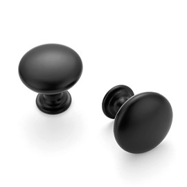 Ravinte 15 Pack Matte Black Round Zinc Cabinet Knobs for Kitchen Bathroom Closet Dresser Cabinets