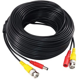 Yeung Qee 50m BNC video power cable security camera Cable with 2 Female Connetors for All HD CCTV DVR Surveillance System (50m)