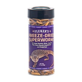 Fluker's Freeze Dried Superworms, for Reptiles, Ideal for Lizards, Reptiles, Birds, Fish, Hedgehogs, 1.7 oz