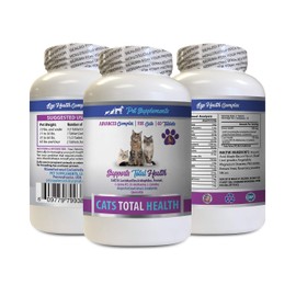 PET SUPPLEMENTS Oral Health for Cats - Cats Total Health Complex - Joint Coat Eye Immune Support Formula - cat Vitamin b12-1 Bottle (60 Tablets)