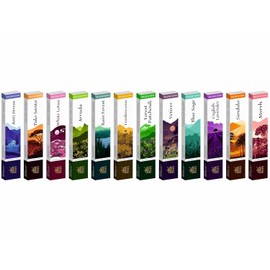 Himalaya Premium Assorted Agarbatti Sticks 12 x 15g - Patchouli, Anti-Stress, Arruda, Blue Sage, Frankincense, Lavender, Myrrh, Rain Forest, Sandalo, Vetiver, White Lotus, Palo Santo