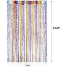 YKKJ 100 x 200 cm door curtain, thread curtain, perfect for bedroom, restaurant, photography background, photo background (multicoloured).