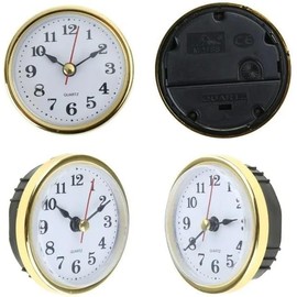 ZGLUZP Silver Mini Clock Insert 2-1/2Inch 65mm Round Movement Clock White Face Tone Arabic Numerals Clock Head Mini Clock Home Décor Products,Desk and Shelf Clocks