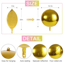 Acoavo 6pcs Big Gradient Green Foil Balloons 22 Inch 4D Metallic Gradient Green Yellow Balloons for St Patricks Day Decorations, Green Party, Mardi Gras Birthday Decorations