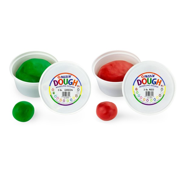 Hygloss Dough, 2-Pack Red and Green Modeling Dough Set, Non-Toxic