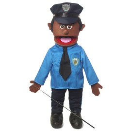 25" Policeman, Black Male, Full Body, Ventriloquist Style Puppet
