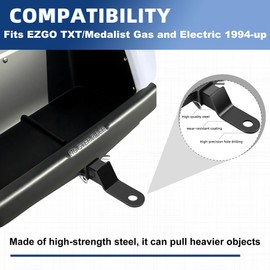 MIXOPOLY Golf Cart Trailer Hitch for EZGO TXT/Medalist Gas and Electric 1994-up, Heavy Duty Rear Bumper Trailer with Receiver, No Drilling Required