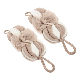 Healeved 2pcs Long Shower Bath Mesh Scrubber Balls for Back Washing Gentle Foaming Bathing for Home Travel Friends Family