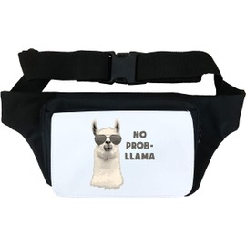 No Problem Llama Funny Chill Sunglasses Animal Art Bum Bag, black