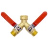 Joywayus Brass 3/4" GHT Garden Hose Splitter Full Flow 3-Way