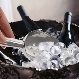 SOLUSTRE Pasta Spoon Pasta Spoon Ice Scoops with Holes Stainless Steel Ice Scoop Drain Holes Ice Cube Scoop Ice Scooper Ice Scooper Coffee Bean Dried Fruits Scoop for Freezer Ice Maker Metal