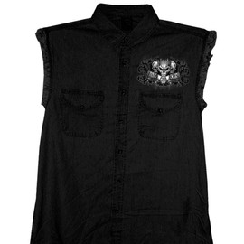 Hot Leathers Ride or Die Skull Sleeveless Shirt (Black, XX-Large)